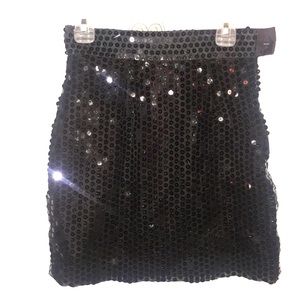 Black Sequined Mini-Skirt